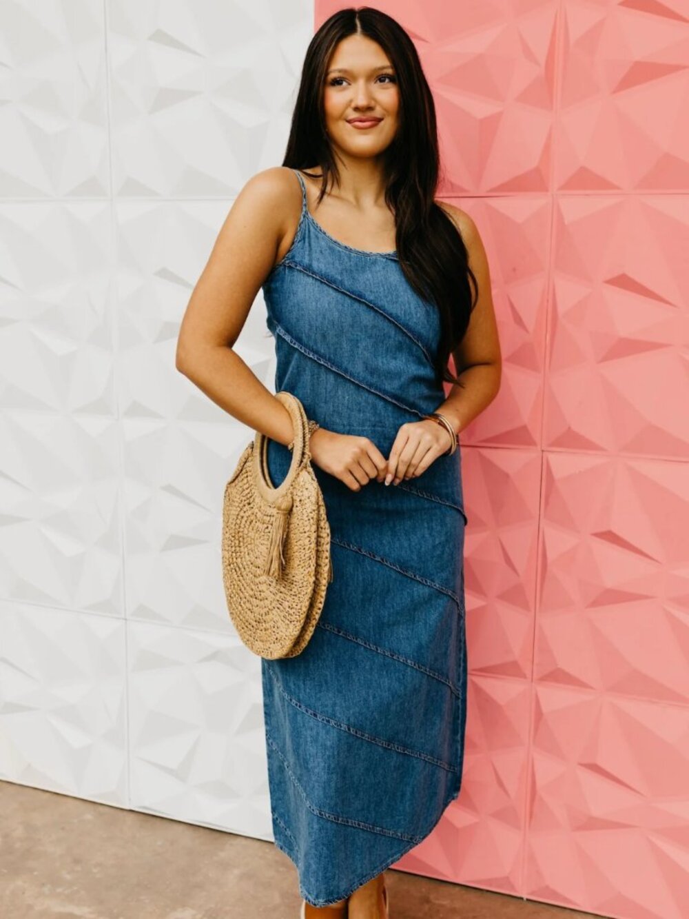 Women's Denim Midi Dress